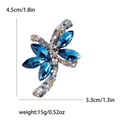 Broche en cristal bleu avec strass champagne mesurant 4,5cm x 3,3cm pour les femmes - Bleu