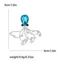 Squisita spilla a polpo con cristallo azzurro e strass colorati per donna - Forma di Polpo (Blu-4163) / Blu