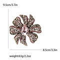 Detailansicht der Vintage Kristall-Blumenbrosche mit Maßen 9.5cm und 8.5cm - Rosa