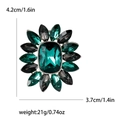Vintage emerald green rhinestone sunflower brooch featuring 4.2cm height and 3.7cm width - Green