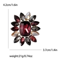 Vintage sunflower brooch with purple crystal gemstone and marquise rhinestones - Purple