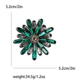 Sparkling olive green sunflower brooch with rhinestone petals and crystal center, 5.2cm size - Green