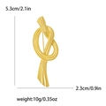 Broche de nudo vintage en oro mate estilo francés para trajes y vestidos de mujer - Dorado