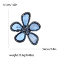 Vintage Brosche mit blauen Kristallblumen und Strasssteinen, Maße 4,1 cm x 3,6 cm groß - Blau