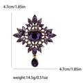 Spilla vintage di lusso con cristallo viola e indicazione delle dimensioni in cm - Viola