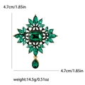 Spilla vintage con cristalli color smeraldo e pendente a goccia per abiti di lusso - Verde