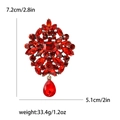 Eleganter Brosche-Anstecker aus rotem Kristallglas mit Maßen und Gewicht für Damen - Rot