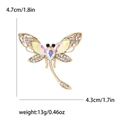 Broche de libélula dorada con cristales AB y dimensiones de 4,7 cm por 4,3 cm - Blanco AB (MM-BR-白色-3699-WH-BL)