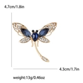 Broche de libélula de lujo en tono dorado con diamantes de imitación azul oscuro y cristal - Azul (MM-BR-蓝色-3699)