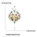 Elegante broche de fénix con cristales de circón coloridos y colgante de perla - Azul (8509-BL)