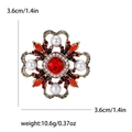 Spilla barocca con cristallo rosso, perle e bronzo con dettagli sulle misure - Rosso