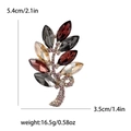 Broche de espiga de cristal con diamantes de imitación rojos y grises para mujer - Gris Café Púrpura Mixto