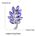 Broche de espiga de trigo con cristal morado para vestidos, medida 5,4 cm x 3,5 cm - Morado