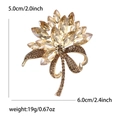 Broche vintage de ramo de flores con cristales champagne y diamantes de imitación - Marrón 4294-BR