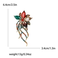 Elegante spilla a fiore con strass multicolore e placcatura in oro, 6,4x3,4 cm - Colorato