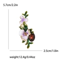 Elegante spilla a fiore di iris in smalto viola con gemma e lega dorata - Viola