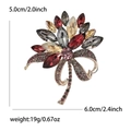 Broche de ramo vintage con cristales multicolores y detalle de lazo dorado - Púrpura 4294-PU