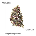 Spilla a albero vintage dorata con strass colorati e elegante design a foglia a grappolo - Viola