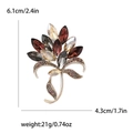 Vintage-Blumenstrauß-Brosche mit bunten Kristallen und Goldbesatz, 6,1cm x 4,3cm - Lila