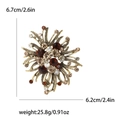 Vintage goudkleurige zonnebloem broche met strass steentjes en bloemig vuurwerkontwerp - Bruin