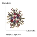 Elegante vintage vuurwerk broche met kleurrijke strassteentjes in antiek goud - Kleurrijk