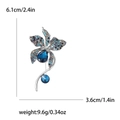 Guida dettagliata alle taglie della spilla orchidea con dimensioni 6,1cm x 3,6cm e strass colorati - Blu