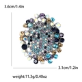 Vintage sunflower brooch with colorful rhinestones on alloy base for women fashion - Blue
