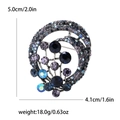Dimensiones detalladas de un broche de globo vintage con diamantes azules y morados - Azul 4281-BL