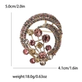 Elegante broche de globo aerostático dorado con diamantes de imitación rosas y púrpuras - Púrpura 4281-PU