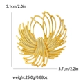 Elegante spilla dorata a forma di fuochi d'artificio con petali radiali in lega - Oro Opaco