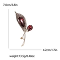 Eleganter Tulpen-Brosche mit roten Strasssteinen und Maßen von 7,0 cm x 4,2 cm - Lila (MM-BR-4378)