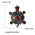 Exquisite Schildkröten-Brosche mit bunten Strasssteinen und polierter Legierungsbasis - Bunt