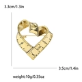 Broche vintage de cinta métrica en forma de corazón dorado para trajes de mujer - Estilo Cinta Métrica Oro Creativo (4224-GD) / Dorado