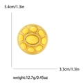 Spilla rotonda dorata con strass gialli e trama vintage, altezza di 3,4 cm - Giallo