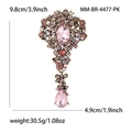 Vintage-Legierung Brosche mit rosa Strasssteinen und Kristallanhänger für Damen - Rosa 4477-PK / Rosa