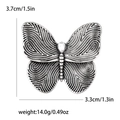 Detaillierte Größenangaben für die Vintage Schmetterling Brosche in Silber - 3.7cm x 3.3cm / Silber