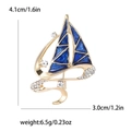 Detailed size chart showing sailboat brooch dimensions 4.1cm by 3.0cm and weight - Sailboat Shape (4560-BL) / Blue