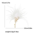 Eleganter Gold-Feder-Brosche mit weißen Federn und Zirkonkristallen, 9,5 cm Länge Design - Weiß