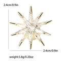 Elegante broche estrella de 2,4cm con circón de cobre y baño de oro para trajes de mujer - Dorado