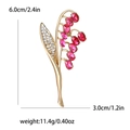 Eleganter Maiglöckchen-Brosche mit rosa Steinen und Kristallen, Größe 6,0 cm x 3,0 cm - Rosarot