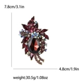 Detail view of purple crystal bauhinia brooch with precise dimensions 7.8cm by 4.8cm - Purple
