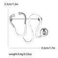Broche de estetoscopio plateado en aleación pulida, 4,3x3,3 cm, para ropa médica - Plateado (SL/WH)
