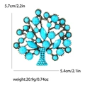 Dettaglio della spilla albero in turchese con dimensioni 5,7cm x 5,4cm e peso di 20,9g - Blu (MM-BR-4647-BL)