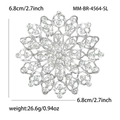 Elegant hollow floral alloy brooch with sparkling rhinestones for luxury women's fashion - Silver