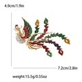 Eleganter Phönix-Brosche mit buntem Emaille-Gefieder und Kristallen, 7,2 cm Breite Design - Bunt