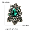 Broche florale vintage en alliage avec cristal vert poire et strass brillants - Vert (4571-GN)