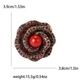 Spilla a fiore rosa vintage con strass rossi e cristalli per tailleur e cappotti - Rosso