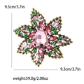 Spilla a fiore vintage in lega dorata con cristalli rosa, misura 9,5 cm e peso 59 g - Rosa