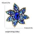 Spilla a stella dorata vintage con grande cristallo blu e strass blu, misura 9,5 cm - Blu