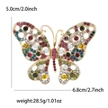 Squisita spilla a farfalla cava placcata in oro con strass colorati e misure dettagliate - Multicolore (MM-BR-4640-MX)